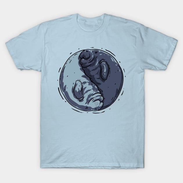 Manatee Yin and Yang T-Shirt by anycolordesigns